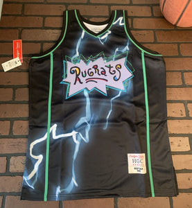 RUGRATS REPTAR BLACK/BLUE Headgear Classics Basketball Jersey ~Never Worn~ XL