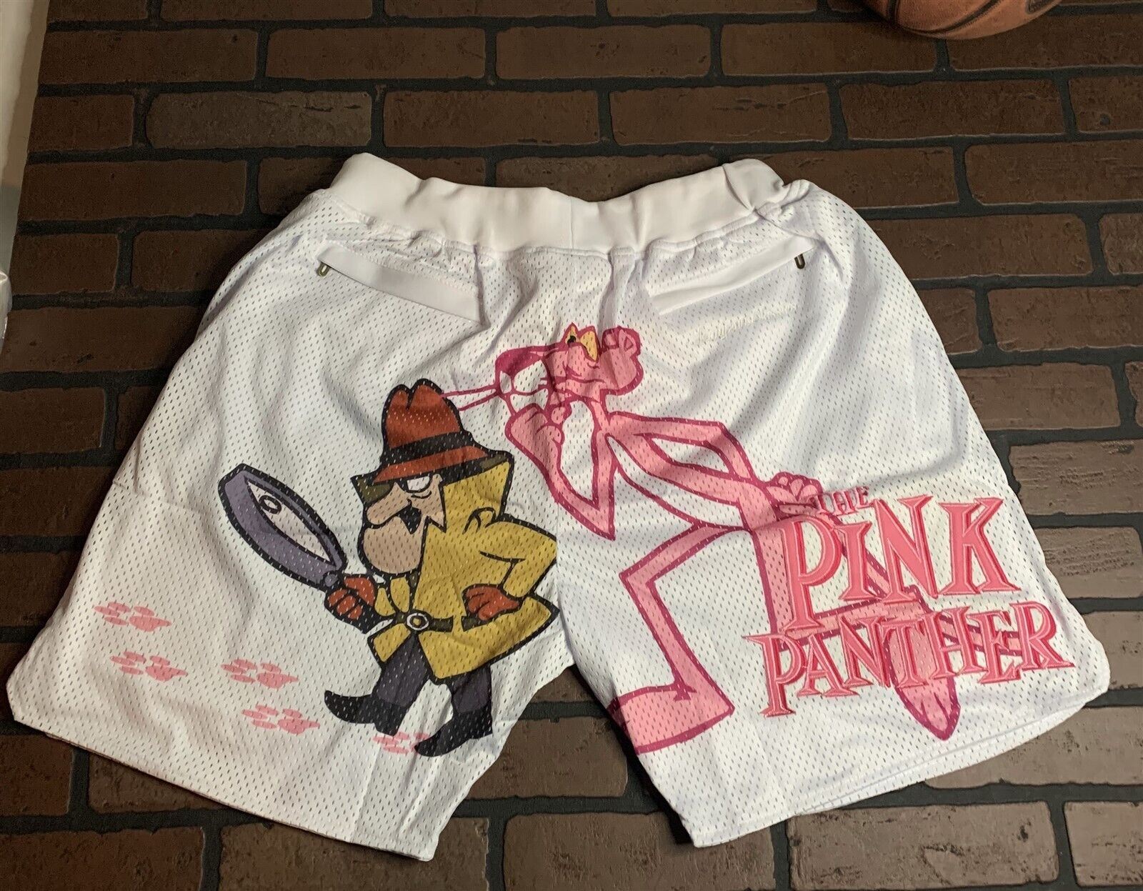 PINK PANTHER Headgear Classics White Basketball Shorts