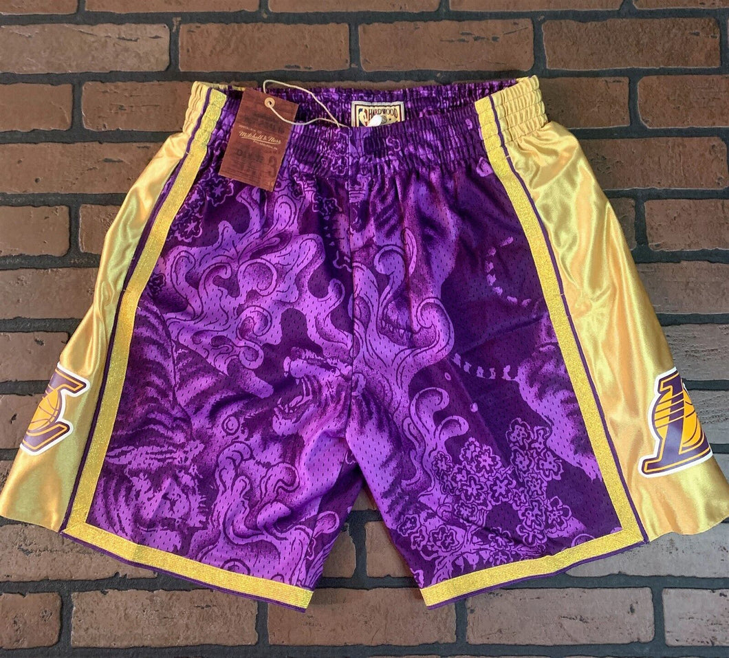 LA LAKERS Mitchell & Ness Swingman CNY 4.0 Basketball Shorts ~Never Worn~