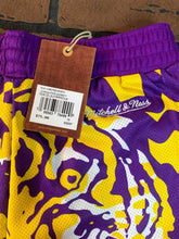 Load image into Gallery viewer, LSU TIGERS Mitchell &amp; Ness Jumbotron 2.0 Basketball Shorts ~New~