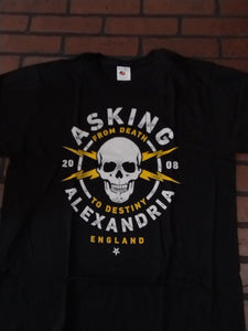 ASKING ALEXANDRIA- From Death to Destiny Skull Bolts Shirt ~Never Worn~ L