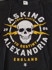 ASKING ALEXANDRIA- From Death to Destiny Skull Bolts Shirt ~Never Worn~ L