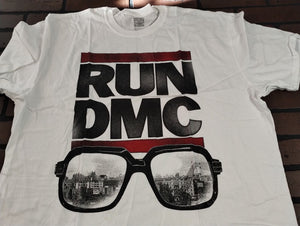 RUN DMC - 2020 Glasses NYC Distressed Licensed White T-shirt ~Never Worn~ 2XL