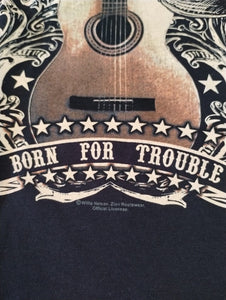 WILLIE NELSON -1990 Vintage Born For Trouble Guitar T-shirt ~Never Worn~L XL 2XL