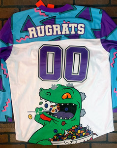 RUGRATS REPTAR Headgear Classics Hockey White Jersey ~Never Worn~ L XL