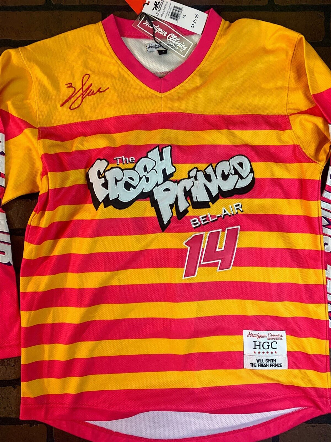 FRESH PRINCE OF BEL-AIR Headgear Classics Hockey Yellow/Pink Jersey~Never Worn~M