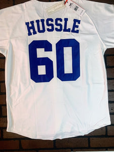 NIPSEY HUSSLE CRENSHAW Victory Lap White Headgear Classics Baseball Jersey~New~