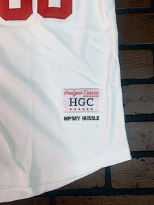 NIPSEY HUSSLE CRENSHAW Victory Lap White Headgear Classics Baseball Jersey~New~