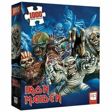 IRON MAIDEN -Faces of Eddie 1000 Peace Jigsaw Puzzle w/ bonus action figure~New
