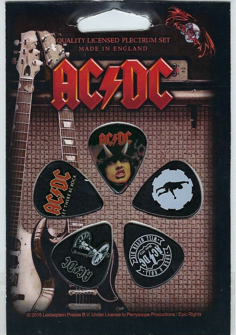 AC/DC Set of 5 Guitar Picks/Plectrums ~Licensed~