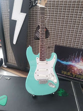 Load image into Gallery viewer, Fender Surf Green Strat w/ White Pickguard 1:4 Scale Replica Guitar ~Axe Heaven