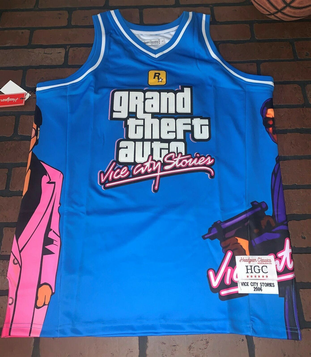 GRAND THEFT AUTO VICE CITY Headgear Classics Basketball Jersey ~Never Worn~ L