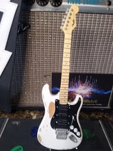 Load image into Gallery viewer, MICK MARS-Distressed Signature White Strat 1:4 Scale Replica Guitar ~Axe Heaven~