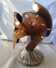 Load image into Gallery viewer, Gladiator Helmet Copper Finish 5 Inch 20-Gauge Steel W/Stand ~New~