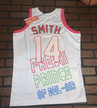 Load image into Gallery viewer, FRESH PRINCE BEL-AIR WHT/PINK Headgear Classics Basketball Jersey ~Never Worn~ L