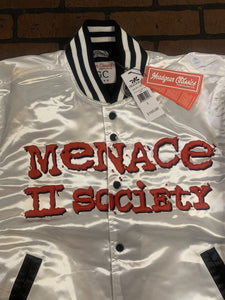 MENACE II SOCIETY Headgear Classics Streetwear White Jacket~Never Worn~L XL 2XL