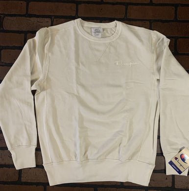 CHAMPION Stitched Light Cream Crew Neck~BRAND NEW~ S M L XL XXL