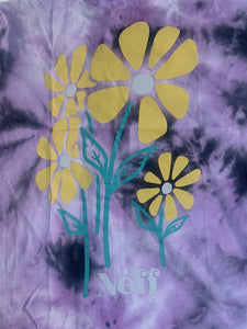 NEFF Purple Daisy Flowered Psychedelic Tie Dye T-Shirt ~Never Worn~ S L