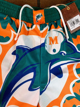 Load image into Gallery viewer, MIAMI DOLPHINS Mitchell &amp; Ness Jumbotron 2.0 Basketball Shorts ~New~