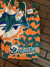 Load image into Gallery viewer, MIAMI DOLPHINS Mitchell &amp; Ness Jumbotron 2.0 Basketball Shorts ~New~