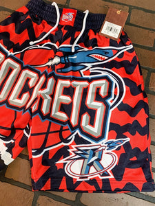 HOUSTON ROCKETS Mitchell & Ness Jumbotron 2.0 Sublimated Basketball Shorts ~New~