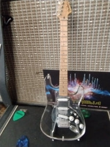 FENDER - Clear Acrylic Strat 1:4 Scale Replica Guitar ~Axe Heaven~