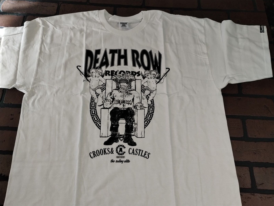DEATH ROW RECORDS - Crooks & Castles Licensed White T-shirt ~Never Worn~ XL