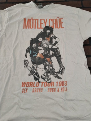 MOTLEY CRUE-Vintage inspired 1983 Tour Licensed Tan T-shirt ~Never Worn~M XL 2XL