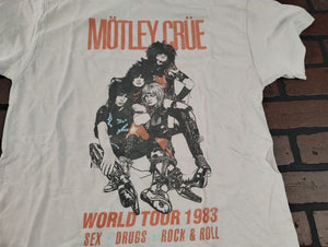 MOTLEY CRUE-Vintage inspired 1983 Tour Licensed Tan T-shirt ~Never Worn~M XL 2XL