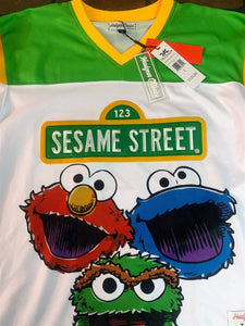 SESAME STREET Headgear Classics Hockey White Jersey ~Never Worn~ M L XL