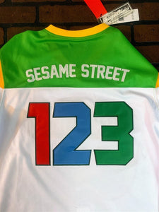 SESAME STREET Headgear Classics Hockey White Jersey ~Never Worn~ M L XL