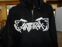 Load image into Gallery viewer, ANTHRAX -2011 Worship Metal Full Zip Up Black Hoodie w/ Drawstring ~NEW~ M