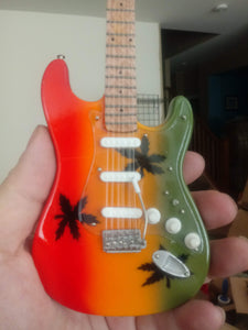 Bob Marley-Fender Stratocaster Rasta Flag Tribute1:4 Scale Replica Guitar ~New~