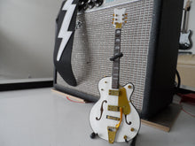 Load image into Gallery viewer, BRIAN SETZER- White Hollow Body Gretsch 1:4 Scale Replica Guitar ~Axe Heaven~