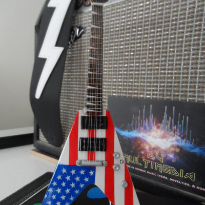 DAVE MUSTAINE (Megadeth) Y2KV US Flag 1:4 Scale Replica Guitar ~New~