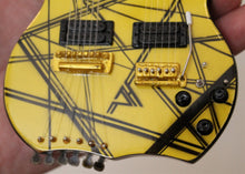 Load image into Gallery viewer, EDDIE VAN HALEN -Kramer Yellow/Black Double-Neck 1:4 Scale Replica Guitar