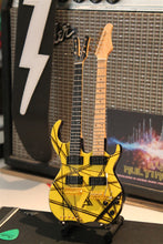 Load image into Gallery viewer, EDDIE VAN HALEN -Kramer Yellow/Black Double-Neck 1:4 Scale Replica Guitar