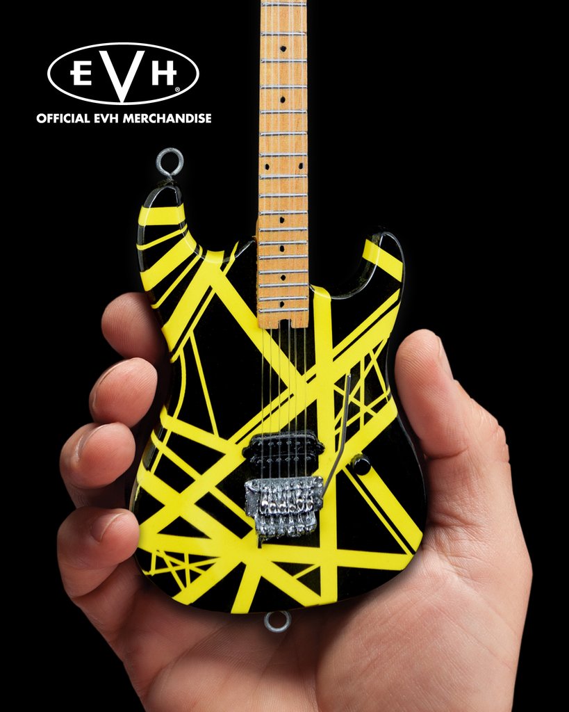 EDDIE VAN HALEN - Black & Yellow Bumblebee 1:4 Scale Replica Guitar ~Axe Heaven~