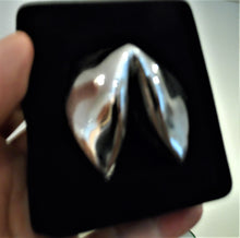 Load image into Gallery viewer, Chrome Plated Fortune Cookie Trinket Box - Do it yourself fortunes ~New~