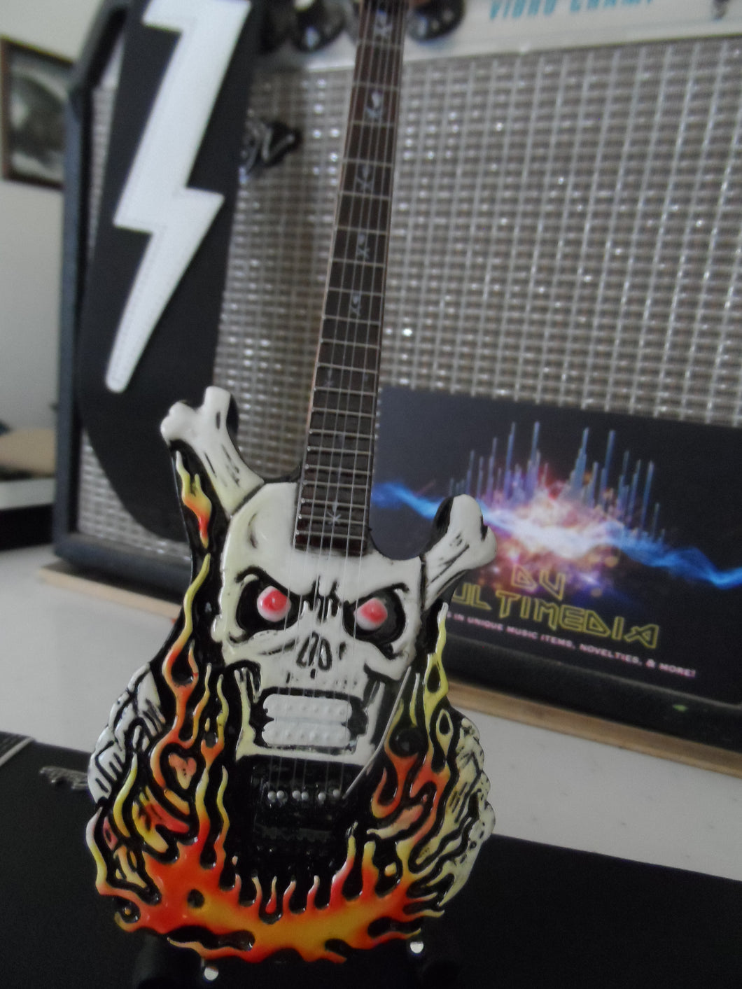 GEORGE LYNCH - ESP Flaming Skull Custom 1:4 Scale Replica Guitar ~Brand New~