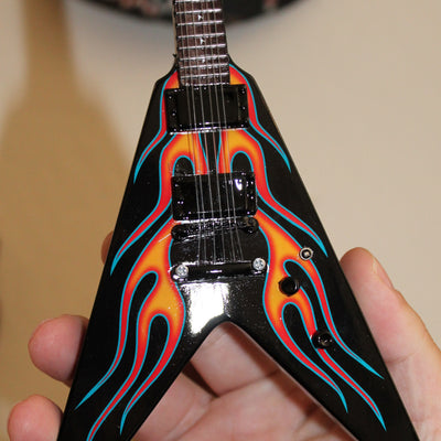 JAMES HETFIELD- Hot Rod Flames Flying V 1:4 Scale Replica Guitar ~Axe Heaven