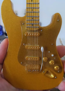 PRINCE - Gold Leaf Fender Custom Strat 1:4 Scale Replica Guitar ~Brand New~
