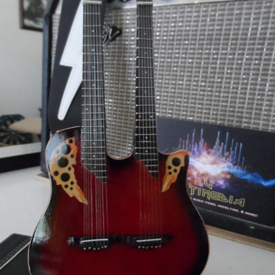 RICHIE SAMBORA - 1980 Ovation Double-Neck 1:4 Scale Replica Guitar ~Brand New~