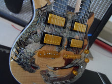 Load image into Gallery viewer, SANTANA - PRS Yellow Dragon Double Neck Sig Custom 1:4 Scale Replica Guitar~New~