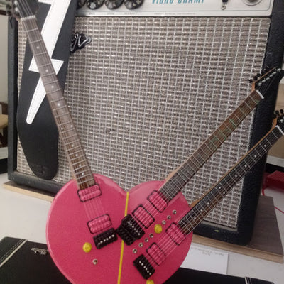 STEVE VAI - Triple-Neck Signature Heart 1:4 Scale Replica Guitar ~Axe Heaven~
